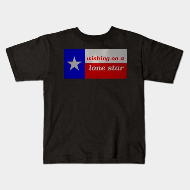 Wishing on a Lone Star - Texas Flag - Version 2 - Muted and Textured Kids T-Shirt by SolarCross